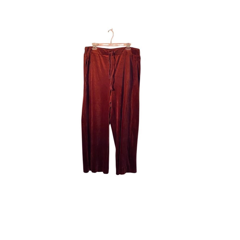 Gray for loft women’s burgundy, high-rise, velour velvet pants, size XL